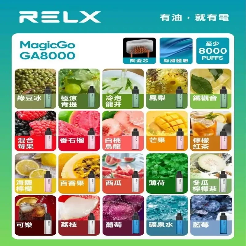 【礦泉水】Relx 8000口一次性電子煙｜正品現貨｜拋棄式電子煙購買